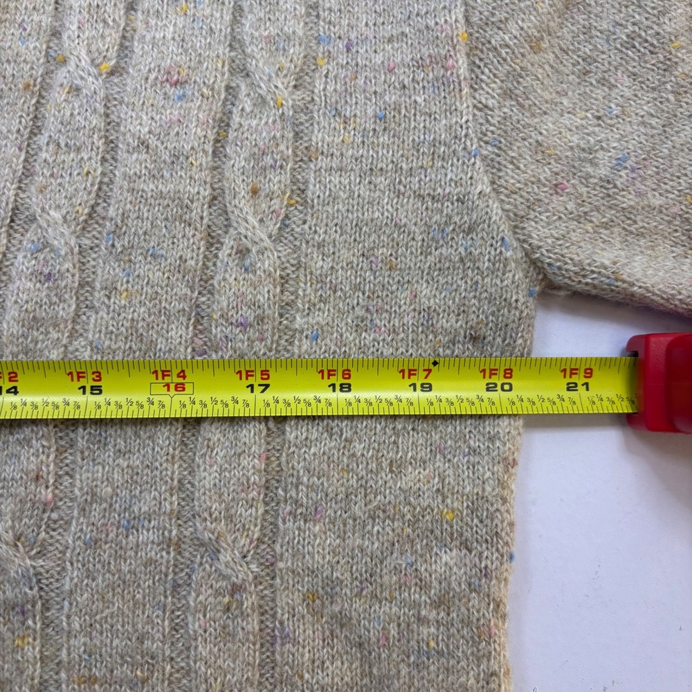 Robert Bruce Vintage Mens Large Shawl Collar Cable Knit Cardigan Sweater Tan USA - Picture 9 of 11
